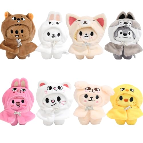 Guiran SKZ Plush Cloak Clothes 3.9-inch SK-ZOO Plush Keychain, Cloak Detachable Suitable for Fans