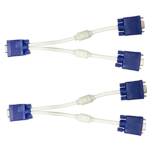 HOMOCONO 2pcs Splitter Adapter Cable Dual Out Video Converter for Display Mirroring Easy Installation for Monitors and Tvs
