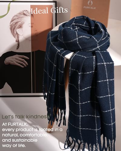 FURTALK Plaid Winter Scarf for Women Soft Cashmere Shawls Wraps Warm Womens Large Chunky Scarves4