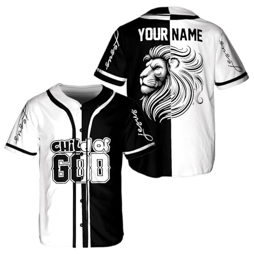 Generic Camelliaa Shop Personalized Christian Jesus Lion God Baseball Jersey Unisex XS-5XL, god Baseball Jersey, Lion Jersey, Lion Jersey Men Multi