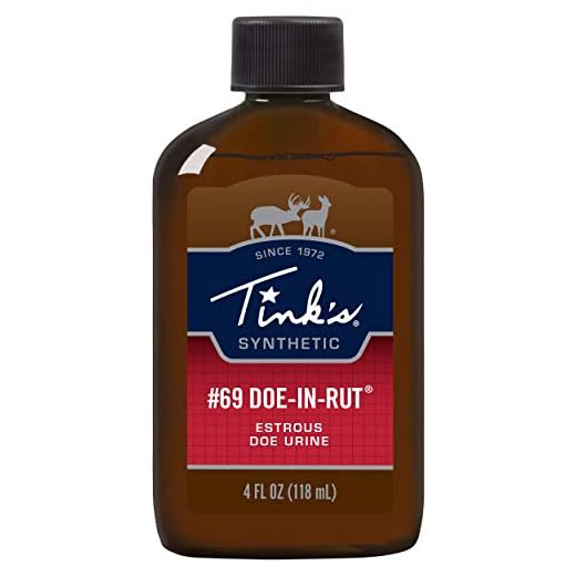 Tinks #69 Doe-in-Rut Buck Lure | 4 Fl Oz Bottle | Synthetic Deer Urine | Deer Hunting Accessories, Deer Attractant, Buck Hunting Scent | Easy to Use Squirt Top