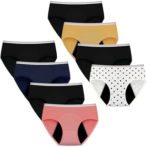 Geronmine Teen Girls Period Underwear Menstrual Leakproof Panties for First Period Starter Panty Kids Cotton Protective Brief Cover