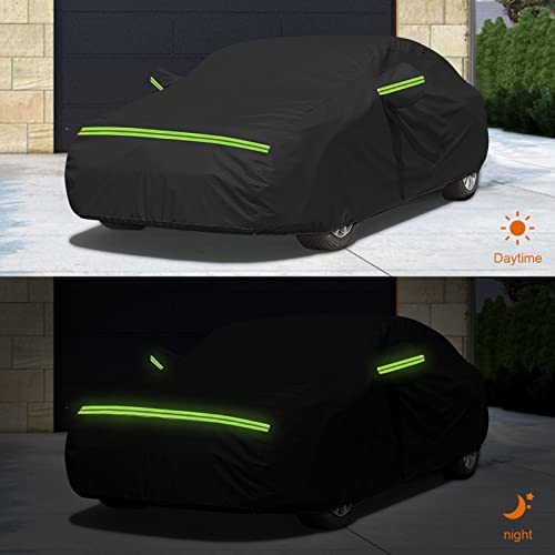 Image of Waterproof Car Cover Compatible with 2007-2025 Honda Accord, Black Car Cover with Inner Cotton & Safety Lock for Snow Rain Dust Hail Sun Protection 195 * 74 * 58in