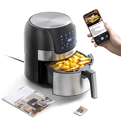 Miniatura 8 de Innovagoods Freidora Sin Aceite 3,5l, Air Fryer 1400w, 100 Recetas En Es, Freidora Aire Con 8 Programas, Pantalla Táctil Cesta Antiadherente Temporizador Y Flujo De Aire 360 Ideal Para 2-3 Personas