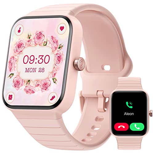 Parsonver Smartwatch voor dames met bluetooth-oproepen, 1,8 inch, sport, fitnesstracker met geïntegreerde Alexa, hartslagmeter, slaap, smartwatch, waterdicht, IP68, voor Android en iOS