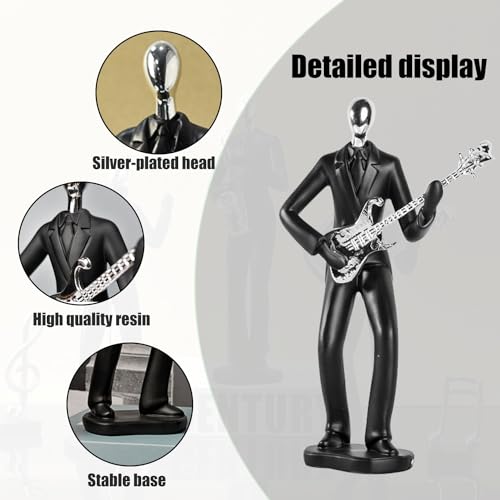 Figura decorativa músico estatua guitarra saxofón miniatura 3