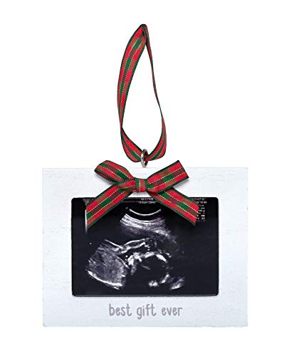 Image of Kate & Milo Rustic Sonogram Christmas Tree Ornament, Baby Announcement Ornament, Ultrasound Picture Holiday Ornament, Baby's First Christmas, New and Expecting Parents Gift