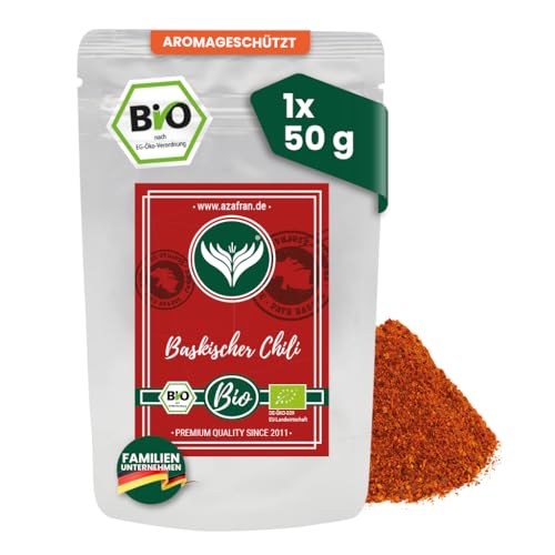 Azafran BIO Baskischer Chili gemahlen aus Frankreich, Chili Pulver aus dem Baskenland 50g