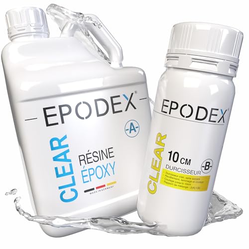 Résine époxy ECO MAX EPODEX 1,5kg transparente pour coulée jusqu'à 10cm