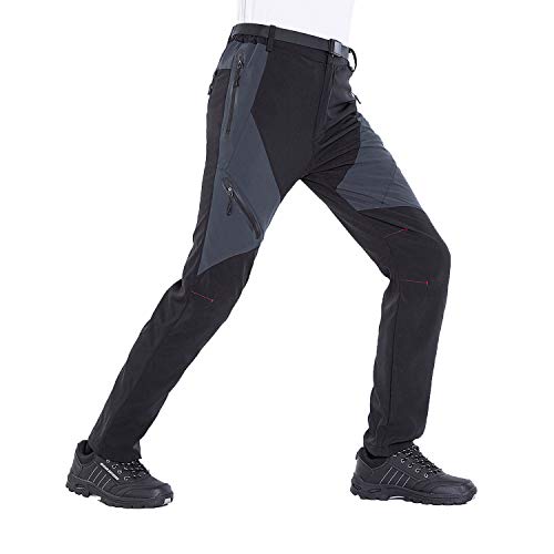 LUI SUI Pantalones para Caminar al Aire Libre para Hombre Pantalones de Senderismo Transpirables Ligeros a Prueba de Viento para Primavera Verano otoño