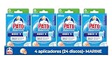 Pato Discos Activos Marine - Pack de 4 Aplicadores para WC con 4 Recambios (24 Discos) - Limpia y Desinfecta el Inodoro