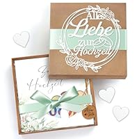 Geldgeschenk Hochzeit, Elegante Hochzeitsgeschenke für Brautpaar Geld, Geldgeschenke Verpackung mit Geschenkbox Herz-Holzspäne, Premium Hochzeitskarte Geldgeschenk