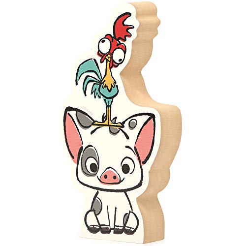 Image of Disney Moana, Pua and Heihei Shelf Sitter Decor | Chunky Wood Block Cutout for Kids' Bedroom, Play Room or Movie Room