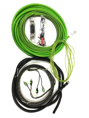 Surge Series Amplifier Installation Wiring Kit - 0 Gauge Installer Amp Kit - True Spec AWG Amp Kit - 5000W 0 Gauge Wire w/ 250A mini-ANL Fuse Holder Car Audio Wiring Kit - Car Amplifier Installation