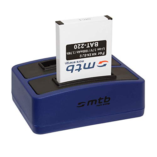 Batterie + Double Chargeur (USB) pour Nikon EN-EL12 / Coolpix AW120, S31, S630, S8000, S9500... /...