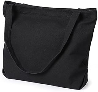 Etercycle Women's Canvas Tote Bag, Casual Shoulder Bags Big Capacity Hobo Bags with Interior Pocket for School Shopping Work Travel (Black)