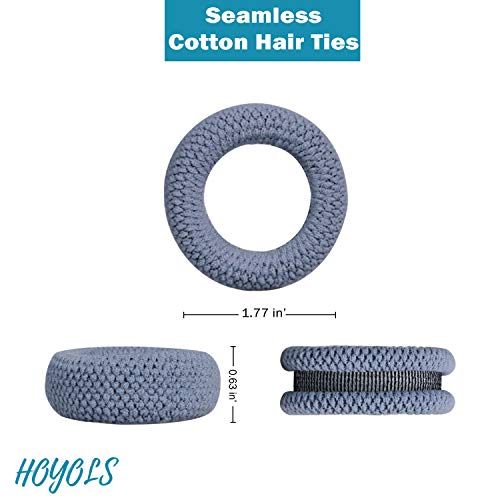 HOYOLS Large Seamless Hair Ties for Thick Hair Women Soft Stretchy Ponytail Holders - Image 2