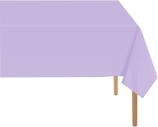 Light Purple Plastic Tablecloth (2 Pack), 54 x 108 inch Lilac Dining Table Cover for Rectangle Table, Grey Violet Disposable Tablecloths for Decor Parties, Birthday, Bridal Shower, Wedding