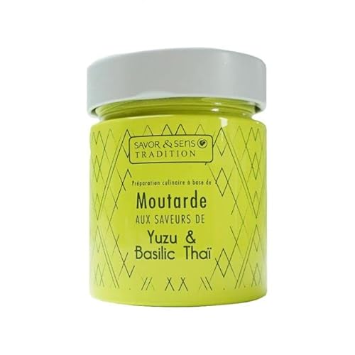 Moutarde aux saveurs de yuzu et basilic thai 130 g - Savor & Sens