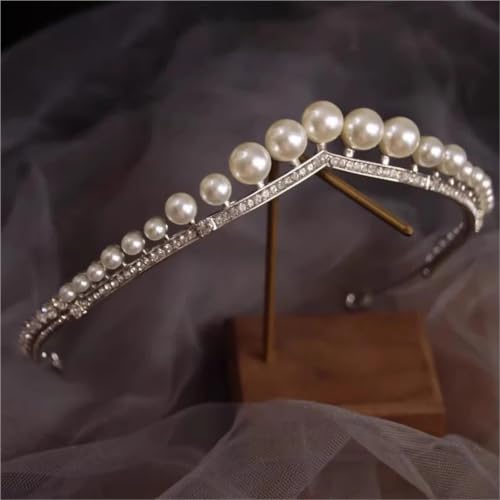 Tiaras de perlas de alta calidad y adornos de boda para el cabello 2