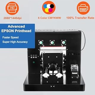 A4 UV Multifonction Jet d'encre UV Couleur Imprimantes avec haute résolution 2880 * 1440dpi Imprimante Semi Automatique Plat UV Imprimante pour Verre,Bois,Métal,PVC,Coque de Téléphone Portable Impress