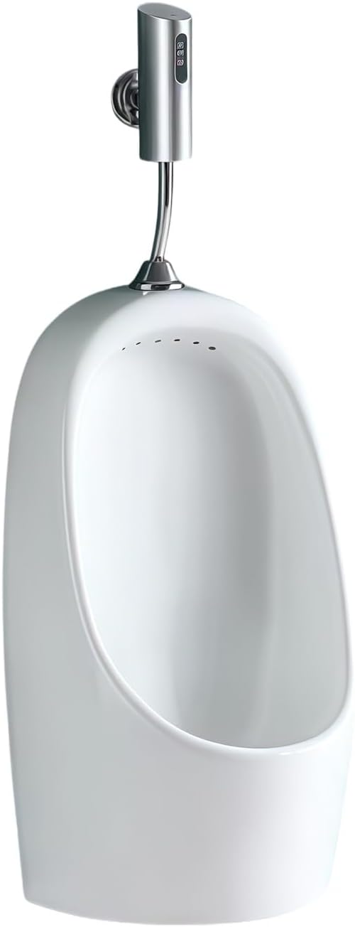 Wall-Mounted Ceramic Urinal for Men's,Urinals for Men Spill Proof,Commercial Flushing Urinals,Wall Mounted Sensor Urinal, Splash-Proof Male Urinal(Floor drainage)