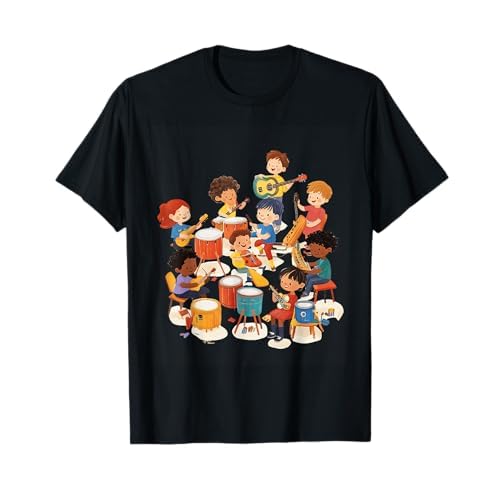 Niños tocando instrumentos Educación musical Camiseta