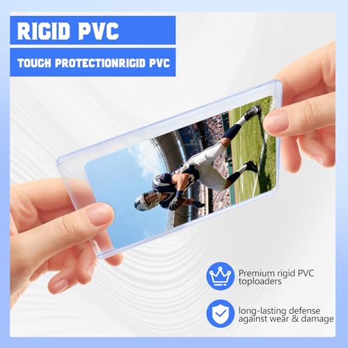 Image of DEDC 20 Top Loader Thick Card Load Holder Storage for Trading Cards Sports Sleeves Hard Plastic 100 Point Protective 3 inch x 4 inchToploaders Rigid Memorabilia Collectibles