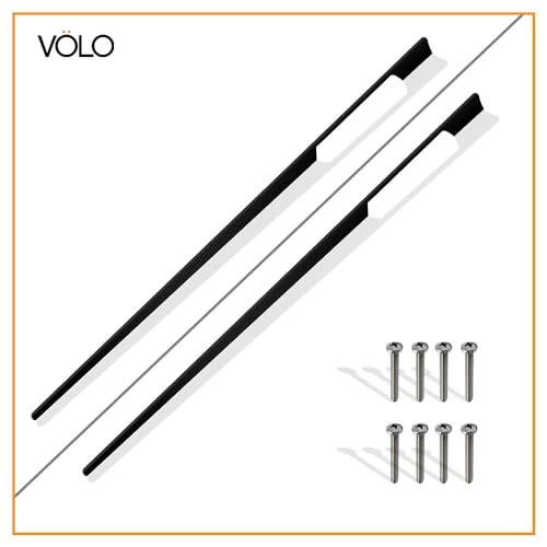 Image of VOLO Aluminium Wardrobe Handle - Elegant Pull Handle for Wardrobe Doors, Cabinet Doors, and Drawers in Kitchen, Office, and Bedroom (Pack of 2 Pieces) (SAC-40 Black 36 Inch (900mm))