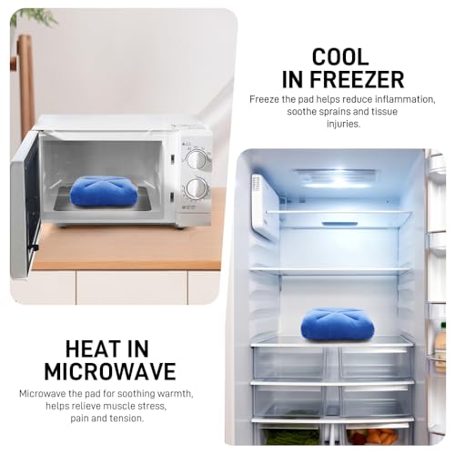 Image of Microwave Heating Pad for Pain Relief, 8 x 18 Blue | Moist Heat Pads for Neck, Shoulder, Back, Knee, Period Cramps, Rice Heat Pack Hot Compress, Reusable & Portable
