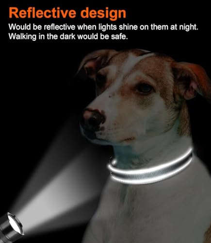 Image of Joytale Reflective Dog Collar, Adjustable Neoprene Padded, Gray XS | Breathable Nylon for Puppies and Small Breeds, No Chafing on Walks and Indoor Training, Light Metal D-Ring, Night Safety