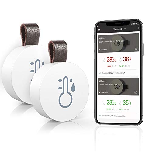 Wireless Thermometer Hygrometer, Mini Bluetooth Humidity and Temperature Sensor with Data Export