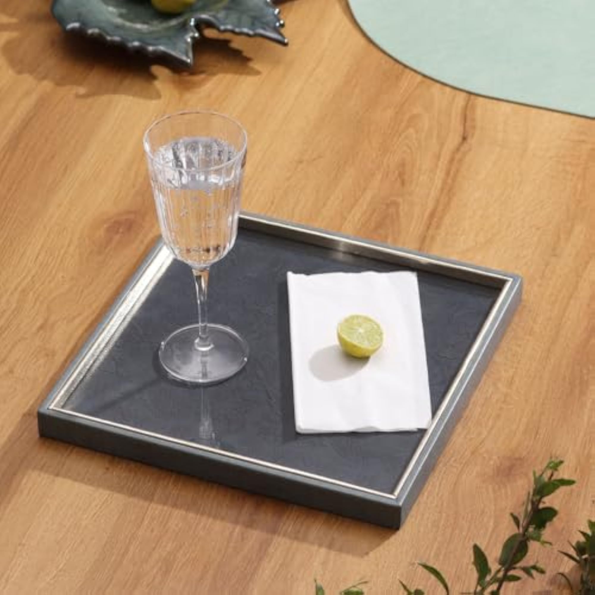 Glass Square Tray for Home Decor, Decorative Organiser