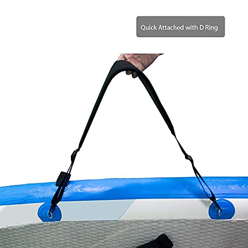 Zipseven Sup Carrier Shoulder Strap Adjustable Carrying Sling Paded Bag Belt For Surfing And Paddle Board With Metal Hooks Accessories - Black #TOP2