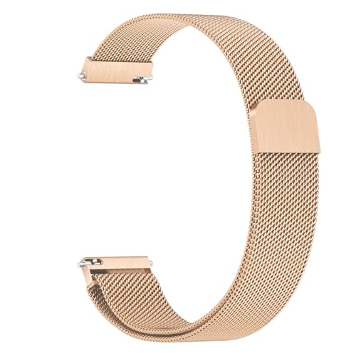 Amzpas Bransoletka do zegarka Garmin Vivoactive 4S/Venu 3S/Venu 2S/Vivomove 3S dla kobiet i mężczyzn, 18 mm, bransoletka z siateczki z nierrdzewnej stali, metalowe paski zamiennicze do Garmin