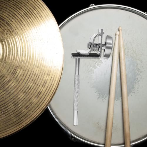 Abrazadera plateada Ciieeo para cowbell, accesorio para batería y percusión, soporte pequeño para cowbell montado miniatura 5