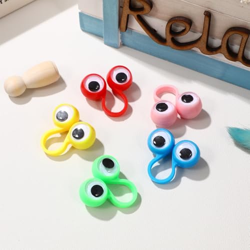 50 Stücke Eye fingerpuppe pädagogisches fingerspielzeug große Augen fingerring parteibevorzugung Spielzeug für Kinder (Gelegentliche Farbe)