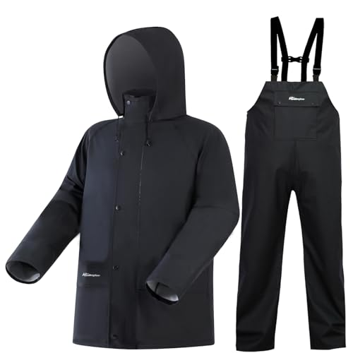 Men's Workwear PRO Rain Suit - Waterproof Jacket and Bib Pants for...