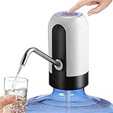 PUDHOMS 5 Gallon Water Dispenser - USB Charging Universal Fit Water Bottle Pump for Drinking Water Portable Automatic Electric Pump for Home Kitchen Office Camping Switch For 2-5 Gallon Jugs