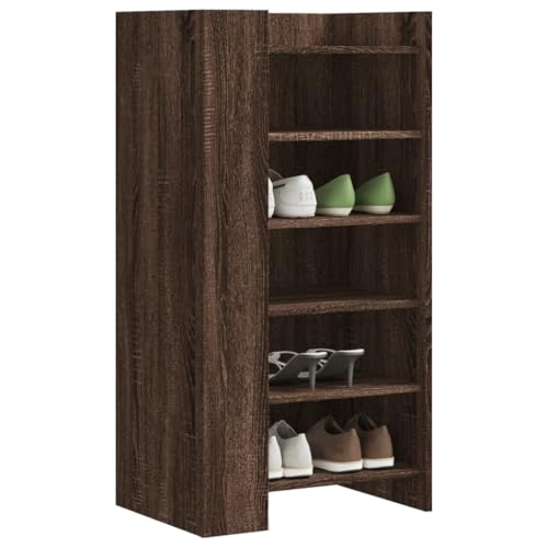 Sufrk Shoe Cabinet Brown Oak 52x37.5x100 cm Engineered Wood-Wooden Shoe Cabinet,Storage Cupboard,Perfect for Narrow Hallway,Living Room,Bedroom