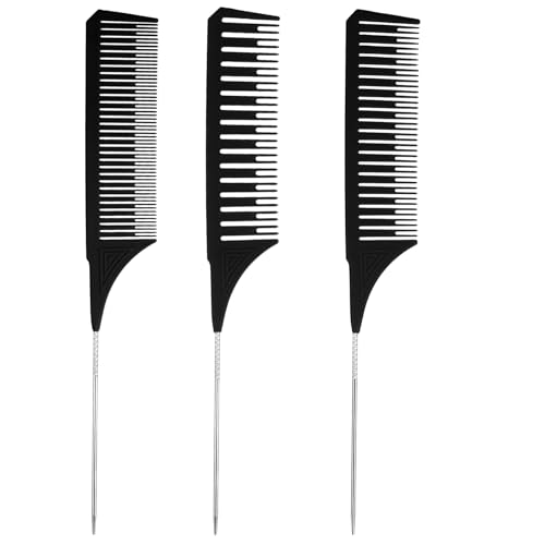 HJZHII Peine de mechas de 3 tamaños, peine de peinado, peine para mujer, peine para peluquería, peluquería para peluquería, mechas de color, juego de polvos de coloración, peine de tinte profesional