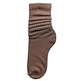 [box408] 靴下 レディース ルーズソックス 無地 シンプル 10色展開 ゆったり あったか 秋冬対応 ギフトにも最適 おしゃれ (JP, 数字サイズ, 23.0 cm, 25.0 cm, ブラウン)