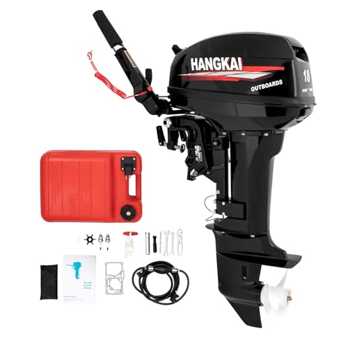 DNYSYSJ Hangkai Outboard Motor 2 Stroke 18HP Short Shaft Outboard Motor Boat Engine 246CC Heavy Duty Water-Cooled System Tiller Control Fishing Boat Kayak Engine CDI Ignition System