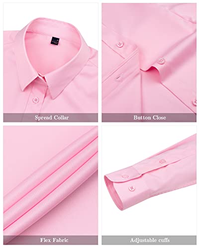 Image of J.VER Womens Dress Shirts Long Sleeve Button Down Shirt Wrinkle-Free Business Casual Blouse Office Work Tops