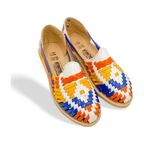 Amantoli Calvillo Model - Women 100% Artisan Hand Made Mexican Leather Hipster Brown Colorful Closed Toe Sandal Huarache Artesanal - Hecho a Mano Handcrafted in Mexico (7 US) Cover