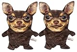 Piggy Poo and Crew Chihuahua Crinkle Squeaker Fetch Toys 2 Pack