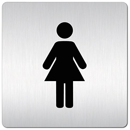 Kinekt3d Leitsysteme - Plaque de porte - Toilette wc pour femmes - XXL - Panneau de porte - Panneau en aluminium épais de 1,5 mm 125 x 125 mm