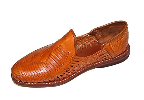 Men Genuine Authentic Leather Closed Toe Mexican huarches Sandal Tan 8
