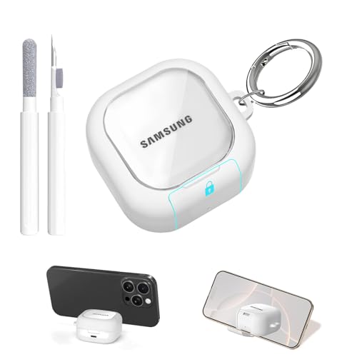 Aircawin �Z�L���A���b�N Samsung Galaxy Buds 4 Pro�P�[�X/Galaxy Buds 4 �P�[�X �N���A �ϏՌ� Samsung Galaxy Bud4/4 Pro�J�o�[ �g�ѓd�b�X�^���h�t�� �n�C�u���b�hPC+TPU�X�L�� 