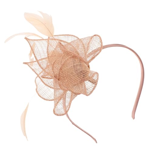 Chapeau fascinateur nude en maille pour mariage, soirée et grand événement